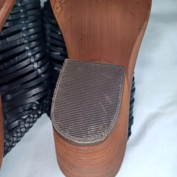 Sundance Veracruz Bella Notte leather Stacked Heel Boho Mules - Picture 14 of 16